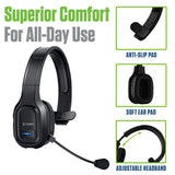 EBBOOMM100 - Cellet Overhead Boom Mic Wireless Headset with Noise Cancelling, Echo Reduction, USB-C Charging, 34H Talk Time, 30ft Range – Adjustable Headband, All-Day Comfort, Wired & Wireless Modes