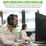 EBBOOMM100 - Cellet Overhead Boom Mic Wireless Headset with Noise Cancelling, Echo Reduction, USB-C Charging, 34H Talk Time, 30ft Range – Adjustable Headband, All-Day Comfort, Wired & Wireless Modes