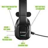 EBBOOMM100 - Cellet Overhead Boom Mic Wireless Headset with Noise Cancelling, Echo Reduction, USB-C Charging, 34H Talk Time, 30ft Range – Adjustable Headband, All-Day Comfort, Wired & Wireless Modes