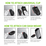 CLIP4BLACK - Cellet Universal Swivel Clip Set – 4-Piece Mount Kit for Phones, Walkie-Talkies & Remotes – 360° Rotation, Quick Release, Belt Clip & Double-Sided Adhesive Mount