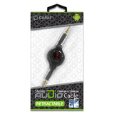 CN3535RBKB - Cellet Retractable 3.5mm Stereo Auxiliary Cable – 32" Extendable Aux Cord for Car, Headphones, Speakers & More – Compact, Tangle-Free Design – 3.5mm Male to 3.5mm Male Audio Jack – Black