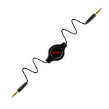 CN3535RBKB - Cellet Retractable 3.5mm Stereo Auxiliary Cable – 32" Extendable Aux Cord for Car, Headphones, Speakers & More – Compact, Tangle-Free Design – 3.5mm Male to 3.5mm Male Audio Jack – Black