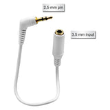 CN25M35F - Cellet 2.5mm Male to 3.5mm Female Audio Adapter Cable, 5-Inch Gold-Plated TRRS Connector – Right Angle Plug for Mobile Credit Card Readers, Headsets & Devices with Bulky Cases