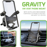 PH130 - Gravity Phone Mount, Air vent Phone Mount with Auto Lock Mechanism Compatible to iPhone 14 Pro Max and most 3.5" devices