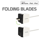 TCAPP5GB - Cellet 10W (2A) Apple MFi  Certified Lightning Wall Charger – UL Certified Compact Folding Blade Charger with 4ft Cable – Fast Charging for iPhone, iPad, iPod – White