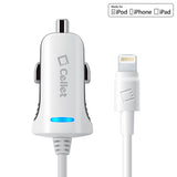 PAPP5GWB- Cellet 2.4Amp Ultra Compact Car Charger with 4ft Lightning Cable – Fast Charging for iPhone, iPad, and iPod – Apple MFi Certified – Blue LED Power Indicator