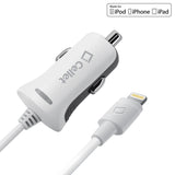 PAPP5GWB- Cellet 2.4Amp Ultra Compact Car Charger with 4ft Lightning Cable – Fast Charging for iPhone, iPad, and iPod – Apple MFi Certified – Blue LED Power Indicator