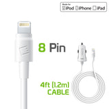 PAPP5GWB- Cellet 2.4Amp Ultra Compact Car Charger with 4ft Lightning Cable – Fast Charging for iPhone, iPad, and iPod – Apple MFi Certified – Blue LED Power Indicator