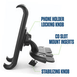 PHCDTAB-  Cellet Tablet CD Slot Mount – Universal Car Tablet Holder for iPad Pro, iPad Mini, Samsung Galaxy Tab, Kindle – Fits Devices Up to 6.8” Wide, 360° Rotation, Secure Lock & Stabilizing Knob