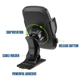 PHD300 - 🚗 Cellet Universal Car & Desk Phone Mount - 💪 Strong Adhesive Pad, 360° Rotation, One-Touch Release - Secure Windshield, Dashboard & Countertop Holder for iPhone, Samsung, Android