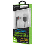 DCA904BK - Cellet 90 Degree USB C to USB A Cable (4ft) Right Angle Type C Charging & Data Sync Cord, Heavy Duty Fast Charge Compatible with Apple iPhone 17/16/15 Series, Samsung Galaxy, Pixel, Moto, iPad, Laptop