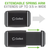 PHVENTE3 - Cellet Car Air Vent Phone Mount with Kickstand | 360° Swivel & 180° Tilt | Secure Knob Lock Grip | Spring Arm Extends to 3.5" | Universal Fit for iPhone, Samsung, GPS Devices