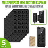 SCUPBK5 - Cellet Multipurpose Mini Suction Cup Mat – 5 Pack | Strong 3M Adhesive | Dashboard, Phone, Battery Pack Holder | Compact 2.3" x 3.3" Grip Pads for Car, Home, & Travel