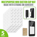 SCUPWT5 - Cellet Multipurpose Mini Suction Cup Mat – 5 Pack | Strong 3M Adhesive | Dashboard, Phone, Battery Pack Holder | Compact 2.3" x 3.3" Grip Pads for Car, Home, & Travel