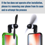 FANLIGHTNING - Portable Mini Phone Fan for iPhone with Lightning Connector – Compact Cooling USB Fan Attachment, Quiet & Lightweight Handheld Gadget for Travel, Outdoor, Office, and Hot Summer Days