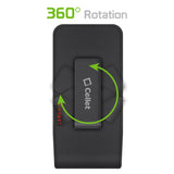 LTERMEDB -  Cellet Teramo Leather Phone Holster with Belt Clip – Compatible with iPhone 16 Pro,  Samsung Galaxy S25 & Similar Sized Phones – 360° Rotating Swivel Clip, Premium Leather Pouch with Magnetic Closure