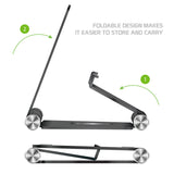 PHALUBK_FA - Adjustable Desktop Stand, Heavy Duty Adjustable Aluminum stand with 270 Degree Rotation for Smartphones, Tablets, iPads and Nintendo Switch – Black