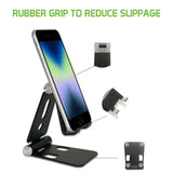 PHALUSL_FA - Table Desktop Phone Stand Smartphone Holder, Portable Resilient Aluminum -Silver (Copy)