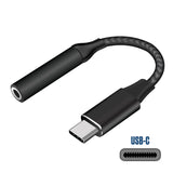 DCAFEMB - USB-C to 3.5mm Female Headphone Adapter, Heavy Duty Nylon Braided Audio Converter