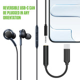 DCAFEMB - USB-C to 3.5mm Female Headphone Adapter, Heavy Duty Nylon Braided Audio Converter