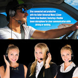 EP35C FA - Cellet Universal Mono 3.5mm Hands-Free Headset with Flexible Boom Microphone – Adjustable Headband, Single-Ear (Mono) Wired Headset for Calls & Office Use