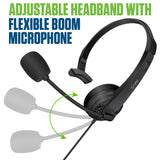 EP35C FA - Cellet Universal Mono 3.5mm Hands-Free Headset with Flexible Boom Microphone – Adjustable Headband, Single-Ear (Mono) Wired Headset for Calls & Office Use