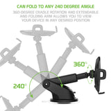 RHSU200 - Cellet Dashboard/Windshield Phone Mount with Telescoping Arm – Adjustable Suction Holder, 360° Rotation, One-Touch Release – Fits iPhone 16/15/14 Pro Max, Samsung Galaxy S25/S24/S23 & More