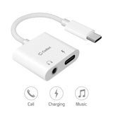 DCAPOWERFA - USB-C Audio & Charge Adapter – Dual USB-C to 3.5mm Audio Converter & Charge Adapter