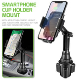 PH630  - Cellet Adjustable Cup Holder Phone Mount – Universal Car Cradle with 360° Rotation, One-Touch Release, and Expandable Base – Compatible with iPhone, Samsung, and More