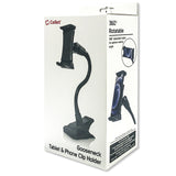 PH500 - Cellet Flexible Gooseneck Tablet & Phone Clip Holder – Adjustable Stand with Heavy-Duty Clamp, 360° Rotation, Non-Slip Rubberized Grips – Compatible with Smartphones, Tablets, Nintendo Switch & More