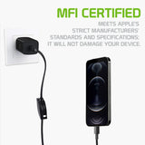 DCA8RBK - DAC8RBK - Cellet MFi Certified Retractable Lightning to USB-C Cable – 3ft Fast Charging Cord – Tangle-Free, Portable & Durable – Compatible with iPhone, iPad, and USB-C Chargers