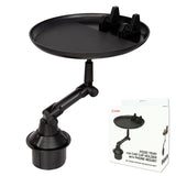 PHSK119 - Cellet Cup Holder Tray for Car with Phone Mount – Expandable Base, 360° Rotation Food & Drink Tray with Non-Slip Surface, Adjustable Arm for Eating in Vehicle – Fits Most Standard Car Cup Holders