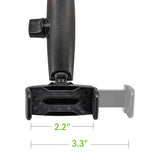 PHMIR4 - Cellet 🔄 360° Rotatable Rear-View Mirror Phone Mount – Adjustable 3-Ball Joint Arm Bracket Car Phone Holder for iPhone, Samsung & GPS Devices