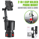 PH641 - 2-in-1 Cup Holder Phone Mount – Secure, Adjustable & Versatile