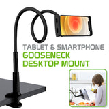 PHX200 - Cellet Flexible Gooseneck Tablet & Smartphone Holder – 32-Inch Adjustable Arm Stand for Desk, Bed, Kitchen, Office – Universal Clamp Mount for 4.7”-8.5” Devices