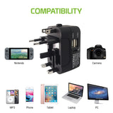 CNUNMC - Cellet International Travel Adapter, All-in-One Worldwide Power Adapter with USB-C & USB-A – Cellet Universal Plug for US/EU/UK/AU – Surge Protection, UL Certified, for Phones, Laptops, Tablets, Cameras