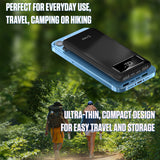 BA10002BK - Cellet 10,000mAh Portable Power Bank with Smart Digital LCD Display Screen - Fast Charge External Battery Pack - Dual USB Ports, Includes USB-C, Micro USB, Lightning Cables for iPhone, iPad, Android