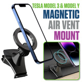 PH211 - Cellet Magnetic Air Vent Phone Mount for Tesla Model 3 & Model Y – Cradle-Less 360° Rotation Car Holder with Extra-Strength Metal Ring – Compatible with iPhone 16/15/14/13 & Samsung Galaxy S25/S24