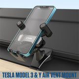 PH250 - Cellet Tesla Model 3 & Y Gravity Air Vent Phone Holder Mount – Hands-Free Car Phone Mount for iPhone, Samsung, Google Pixel – Auto-Locking Cradle, Anti-Slip Grip, Easy Install, Sleek Black Design