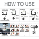 PHMIR5 -  Cellet Rear-View Mirror Phone Mount – 360° Rotation Car Holder for iPhone 15 14 13 Pro Max, Samsung Galaxy S24 S23 Ultra, Adjustable Fit 2.3”-3.75”, Hands-Free GPS Navigation