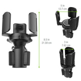 PHCUP1 - Heavy-Duty Expandable Car Cup Holder & Organizer - Universal Fit for Large Bottles, Coffee Mugs, Phones, Food - Adjustable Base & 3 Base Extenders - Car Interior Accessories for SUV, Truck, Sedan