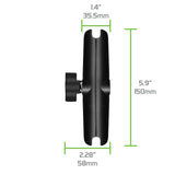 RAJ500 Cellet Mount RAJ500 Double Socket Arm (Medium) Compatible with Cellet Ball Mount B Size 1" Ball Components
