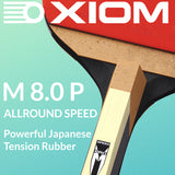 M80P SA - XIOM M 8.0 P Table Tennis Racket – Professional Japanese Penholder Ping Pong Paddle with ITTF Approved High-Tension Rubber – Allround Speed & Control Blade for Intermediate to Advanced Players