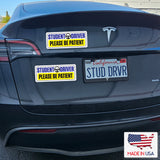 SKSDYL - Student Driver Vinyl Decal Sticker – 2 Pack (10" x 4") – Weatherproof, Easy-Remove – "Please Be Patient" Safety Sign – Made in USA