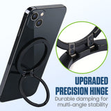 CLCMRINGB - Magnetic Phone Ring Holder for MagSafe, Ultra-Thin Zinc Alloy Kickstand, 360° Rotation Cell Phone Grip Compatible with iPhone 17 16 15 14 13 12 Pro Max & Android
