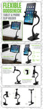 PH500 - Cellet Flexible Gooseneck Tablet & Phone Clip Holder – Adjustable Stand with Heavy-Duty Clamp, 360° Rotation, Non-Slip Rubberized Grips – Compatible with Smartphones, Tablets, Nintendo Switch & More