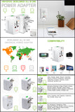 CNUNM FA - Cellet Universal Travel Adapter – All-in-One Worldwide Power Converter for US, UK, Europe, AU/NZ – International Charger for Phones, Laptops, Tablets, and More
