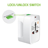 CNUNM FA - Cellet Universal Travel Adapter – All-in-One Worldwide Power Converter for US, UK, Europe, AU/NZ – International Charger for Phones, Laptops, Tablets, and More