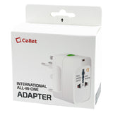 CNUNM FA - Cellet Universal Travel Adapter – All-in-One Worldwide Power Converter for US, UK, Europe, AU/NZ – International Charger for Phones, Laptops, Tablets, and More