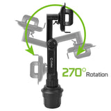 PH650 - Cellet Adjustable Cup Holder Phone Mount – 360° Rotating & Extendable Gooseneck, Universal Car Phone Holder for iPhone, Samsung & More